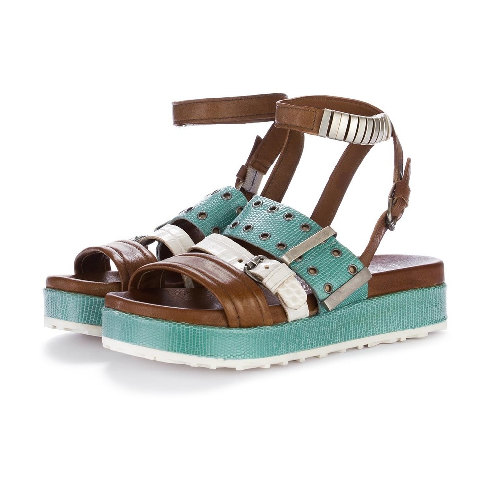 MJUS Ankle Strap Leather Platform Sandals Size 39EU/ 9US